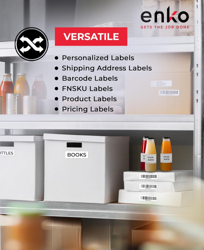 enKo Products enKo 24000 Labels, 1/2 x 1-3/4 inches - White - Address, Mailing, Shipping and Barcode Blank Labels for Laser and Inkjet Printers - Image 4